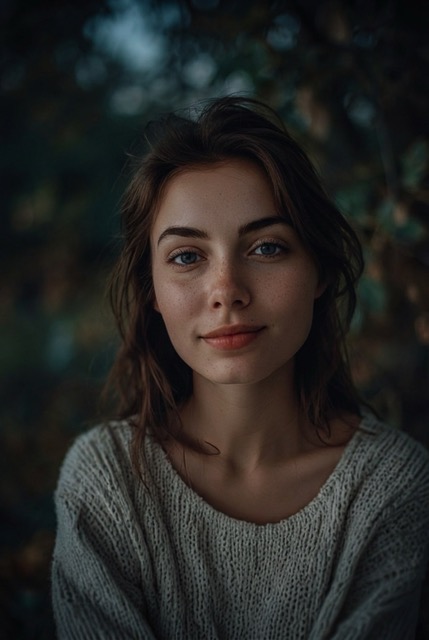 Moody Floral Portrait